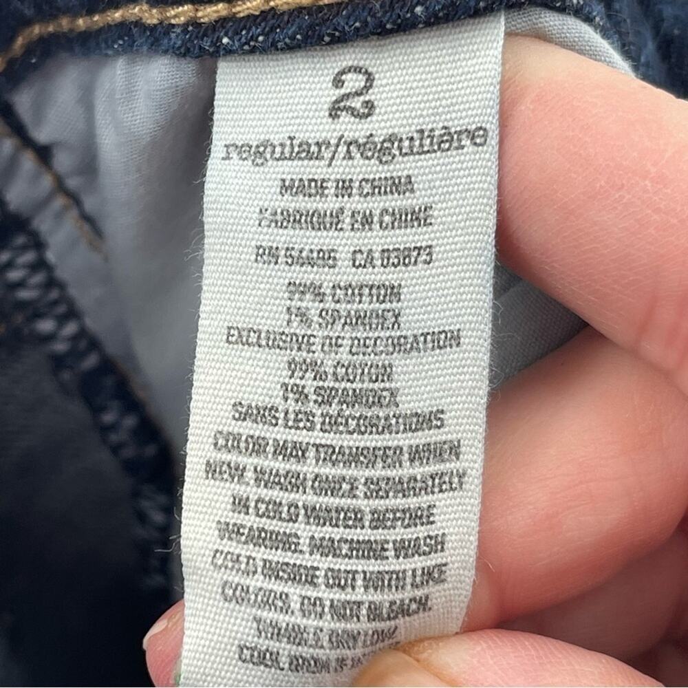 American Eagle Relaxed Baggy Boy Fit Cropped Stretch Jeans Dark Wash Size 2 - Picture 10 of 10